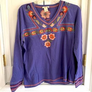 Sundance long sleeve embroidered shirt size XL